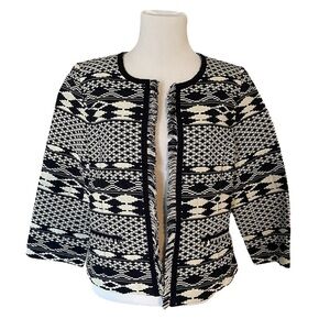 Navy/White Tribal Fringe Laundry Jacket